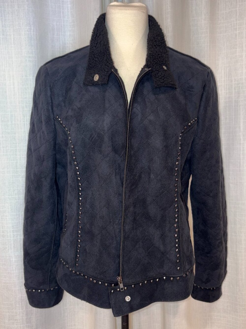 Cool Faux Suede Short Fall Jacket with Cozy Teddy Lining
